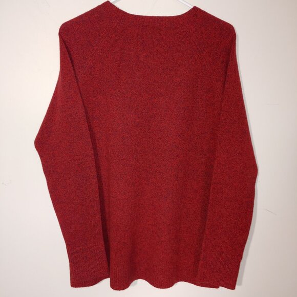 Pendelton 100% Lambs Wool Crew Neck Knit Sweater Size L Petite Marled Dark Red - Picture 6 of 6